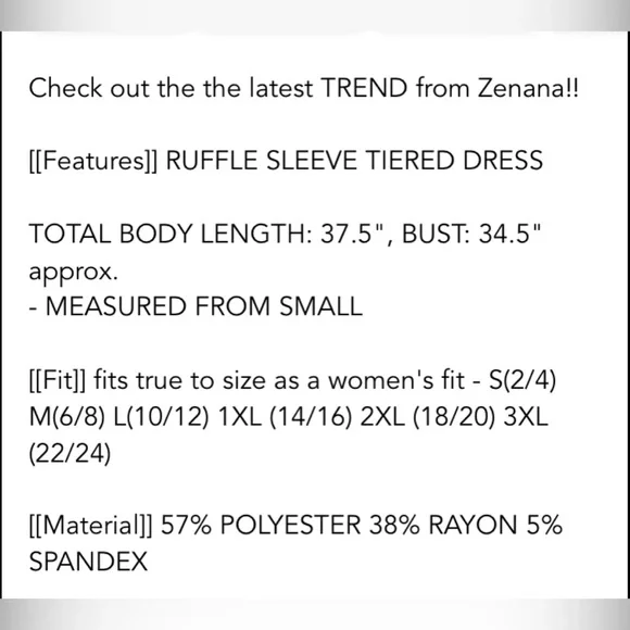 Zenana tired dress with ruffle sleeves. Size XL Dusty Teal - Picture 2 of 4